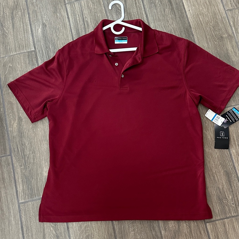 PGA Tour Men's Deep Red Golf Shirt, Men’s Size XL. NWT